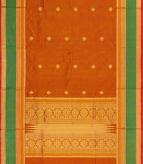 Orange Handloom Silk Cotton Saree With Zari Buttas-SC4365