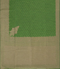 Green Woven Art Linen Saree With Flower Motifs-BL5653