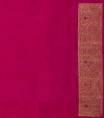 Magenta Handloom Kanchipuram Silk Saree With Meena Floral Motifs-KA14523