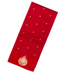 Red Handloom Banarasi Silk Saree With Floral Buttas-BE1469