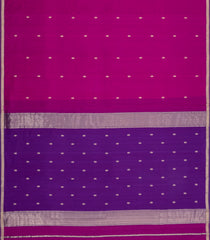 Magenta Handloom Maheswari Silk Cotton Saree With Buttas & Zari Border-SC4885