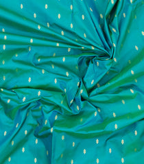 Aquamarine Handloom Paithani Silk Saree With Meena Border & Pallu-PA1126