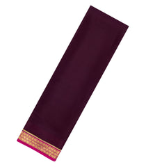 Burgundy Woven Mysore Silk Saree With Contrast Zari Border-MS3584