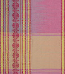 Dusty Pink Handloom Bengal Cotton Saree With Floral Border-BG1635