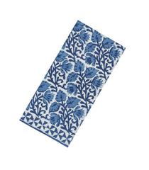 Indigo Printed Jaipur Cotton Saree With Floral Motifs-JC1951