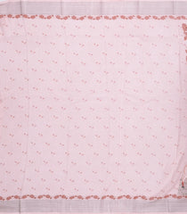 Baby Pink Handloom Linen Saree With Printed Cow Motifs