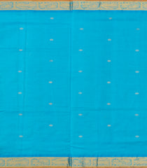 Off White Handloom Korvai Silk Cotton Saree With Buttas & Contrast Border-SC3735