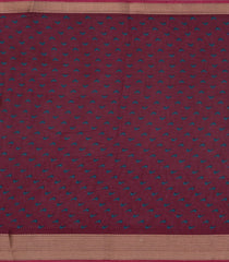 Cyan Printed Art Tussar Saree With Zari Border-BL5096