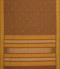 Dark Beige Handloom Kanchi Cotton Saree With Floral Motifs-KC1727