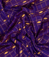 Purple Handloom Gadwal Silk Cotton Saree With Checks & Buttas-GA0478