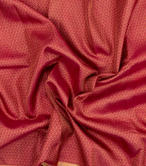 Crimson Handloom Kanchipuram Silk Saree With Floral Jaal Motifs-KA15637