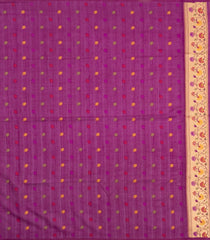 Magenta Woven Art Dupion Saree With Tie & Dye Motifs & Meena Border-BL5906