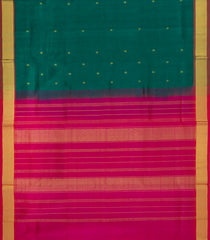 Sea Green Handloom Silk Cotton Saree With Buttas & Contrast Border-SC4472