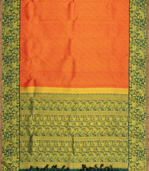 Red Handloom Korvai Kanchipuram Silk Saree With Contrast Border-KA15810