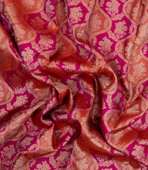Pink Handloom Kanchipuram Silk Saree With Floral Motifs-KA15071
