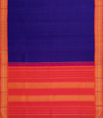 Purple Handloom Korvai Kanchipuram Silk Saree With Orange Border-KA14007
