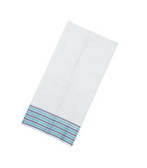 White Woven Tussar Silk Saree With Stripes-TU3315