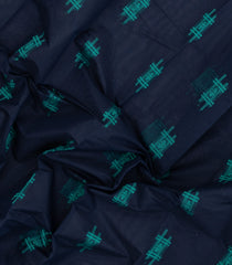 Navy Blue Woven Rasipuram Cotton Saree With Floral Buttas-RA2634