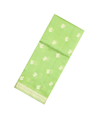 Mint Green Woven Dupion Silk Saree With Floral Buttas-DS0525
