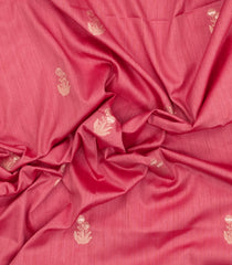 Peach Woven Art Dupion Saree With Floral Buttas-BL5956