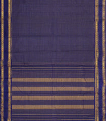 Dark Blue Handloom Kanchipuram Silk Saree With Zari Checks-KA14686