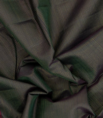 Bottle Green Handloom Kanchipuram Silk Saree With Zari Stripes-KA15413