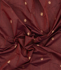 Maroon Handloom Kanchi Cotton Saree With Stripes & Buttas-KC1769