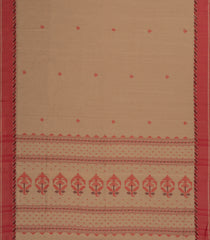 Beige Handloom Bengal Cotton Saree With Diamond Buttas-BG1569
