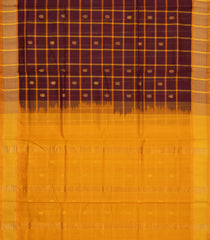 Maroon Handloom Silk Cotton Saree With Checks & Buttas-SC3816