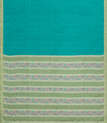 Cyan Printed Synthetic Kotha Silk Saree With Contrast Border-SY0535