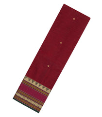 Crimson Handloom Kanchi Cotton Saree With Zari Buttas-KC1855