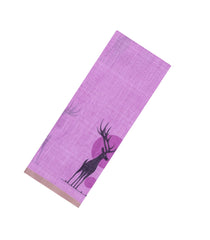 BubbleGum Pink Printed Synthetic Linen Saree With Zari border-BL5151