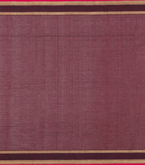 Maroon Handloom Kanchi Cotton Saree With Stripes & Buttas-KC1769