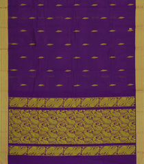 Purple Woven Rasipuram Cotton Sari With Buttas-RA2608