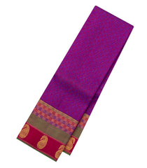 Purple Handloom Kanchipuram Silk Saree With Payadi Checks-KA14653