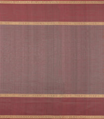 Brown Handloom Silk Cotton Saree With Checks & Contrast Border-SC4196