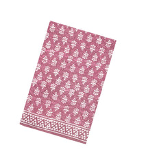 Dusty Pink Printed Jaipur Cotton Saree With Floral Motifs-JC1822