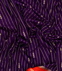 Violet Woven Art Crepe  Saree With Zari Stripes & Contrast Border-BL5135