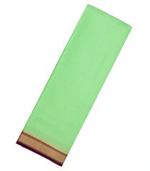 Mint Green Woven Mysore Crepe Silk Saree With Contrast Border-MS3165