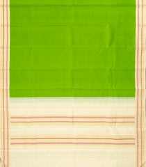 Light Green Handloom Korvai Kanchipuram Silk Saree With Cream Border-KA13304