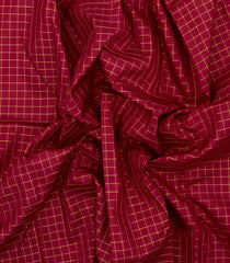 Crimson Handloom Kanchipuram Silk Saree With Zari Checks-KA14455