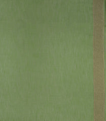 Green Woven Art Linen Saree With Floral Motifs-BL5646