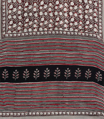 Brown Printed Modal Silk Saree With Floral Motifs-PS0722