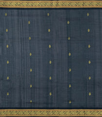 Orange Handloom Korvai Silk Cotton Saree With Buttas & Contrast Border-SC4517