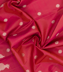 Dark Peach Handloom Kanchipuram Silk Saree With Buttas & Zari Border-KA16319