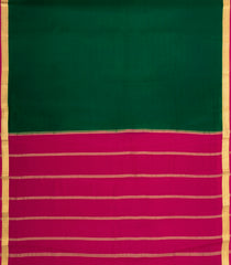 Dark Green Woven Mysore Silk Saree With Contrast Zari Border-MS3821