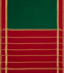 Dark Green Woven Mysore Silk Saree With Contrast Zari Border-MS3608