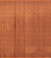 Orange Woven Tussar Silk Saree With Floral Motifs-TU3409