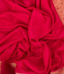 Hot Pink Woven Synthetic Dola Silk Saree With Floral Motifs In Zari Border-BL4427