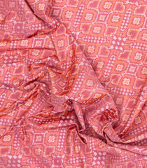 Dusty Pink Handloom Pochampally Ikat Silk Saree With Tie & Dye Motifs -IK0417